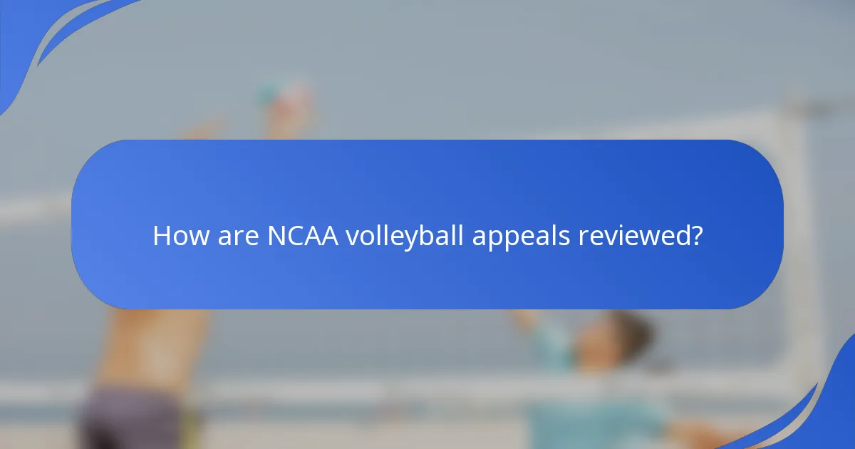 How are NCAA volleyball appeals reviewed?