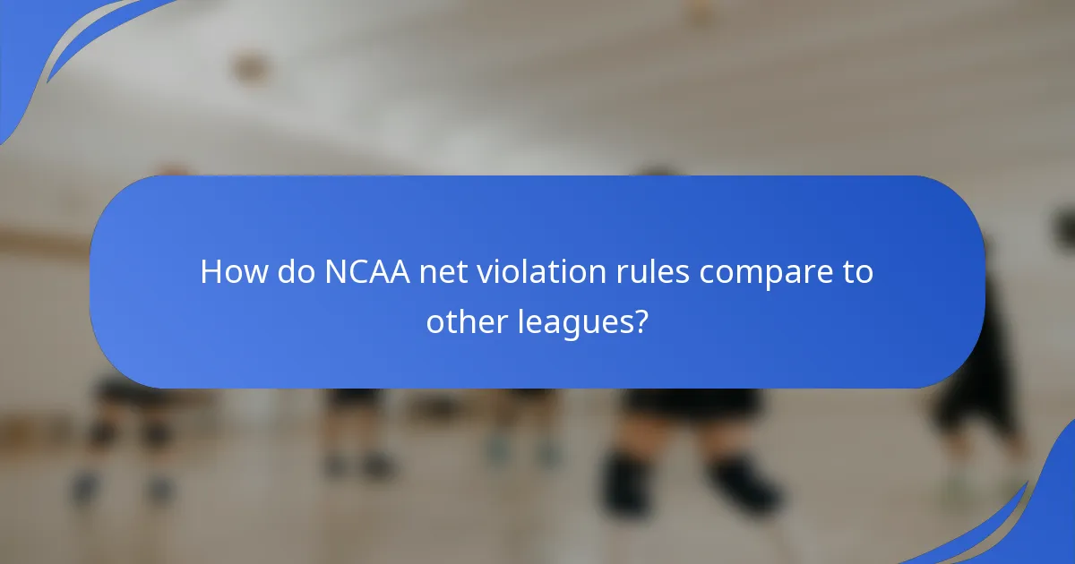 How do NCAA net violation rules compare to other leagues?