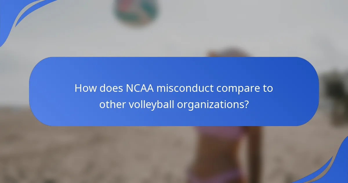 How does NCAA misconduct compare to other volleyball organizations?
