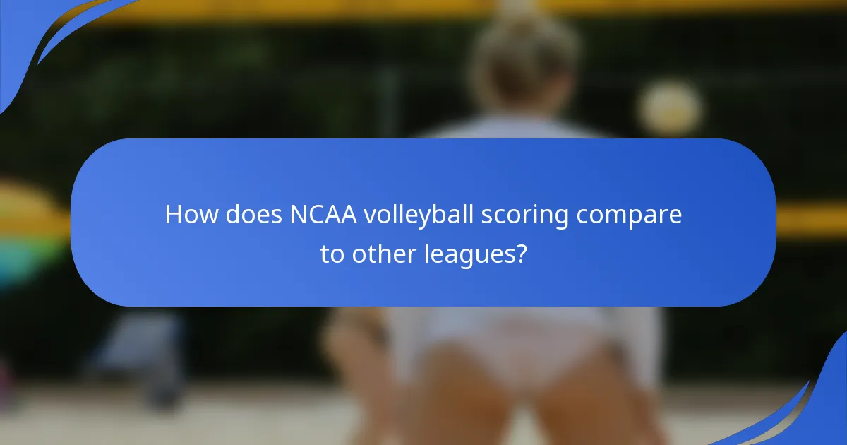 How does NCAA volleyball scoring compare to other leagues?