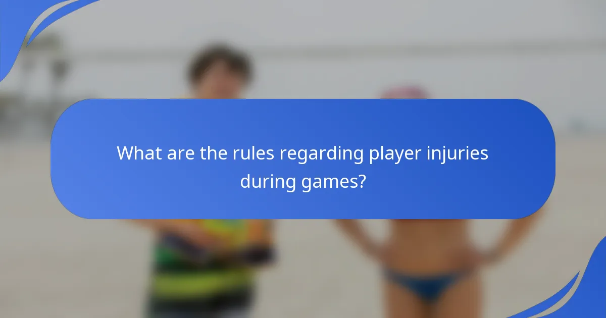 What are the rules regarding player injuries during games?