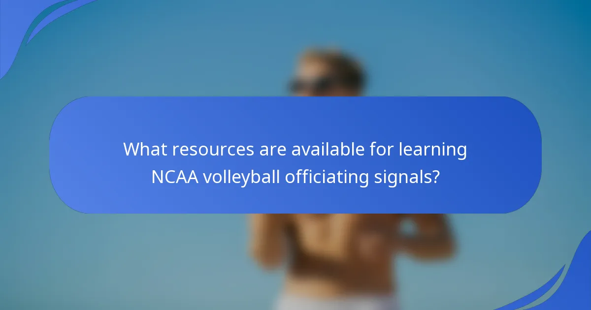 What resources are available for learning NCAA volleyball officiating signals?